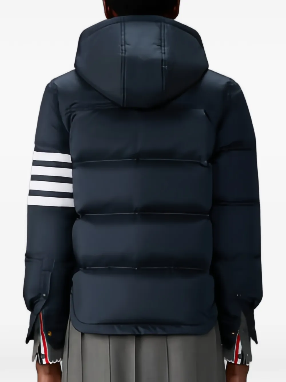  Thom Browne Down Hooded Jacket - Blue 