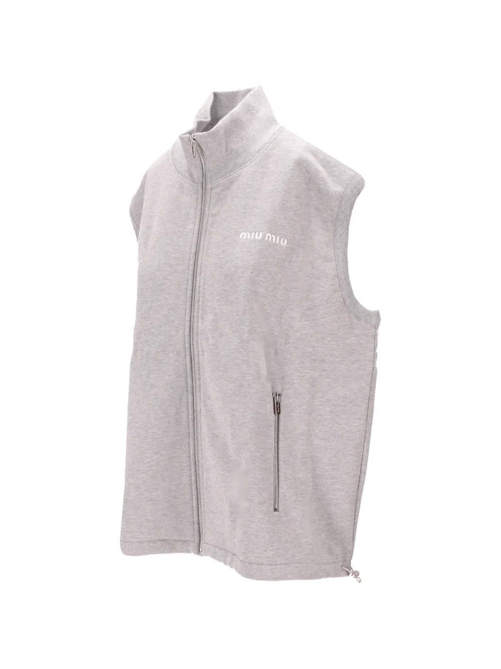 Miu Mouwloze sweater met rits Grijs
