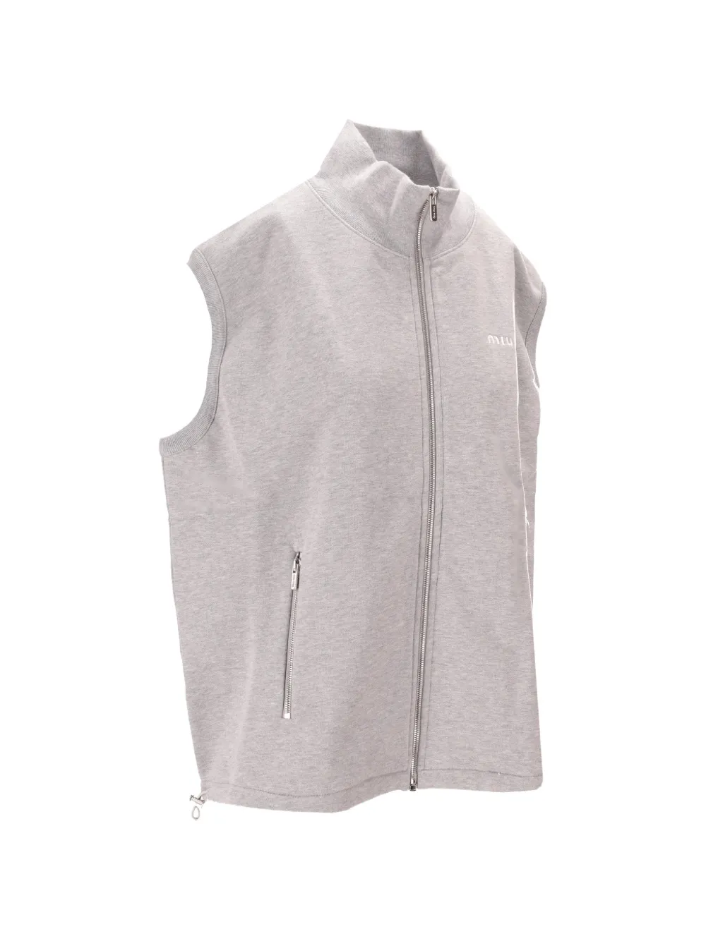 Miu Mouwloze sweater met rits Grijs
