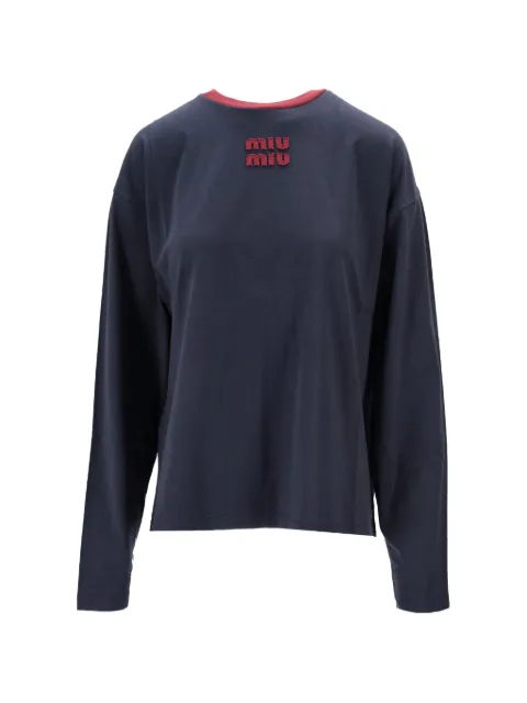 Miu Miu logo jersey long-sleeved T-shirt