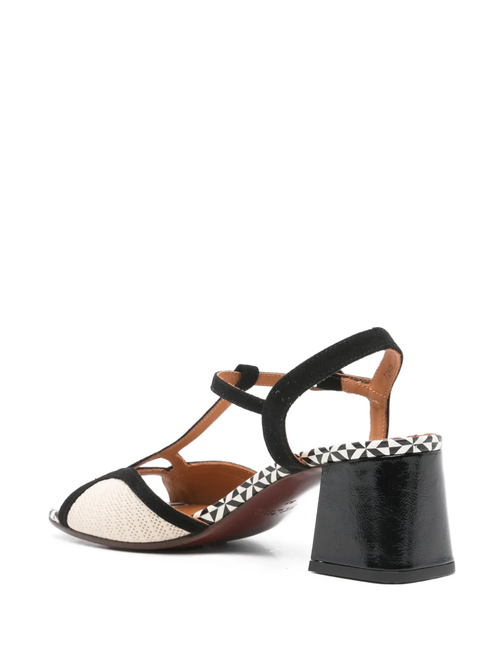 Chie Mihara Lipika T-strap patterned sandals Zwart