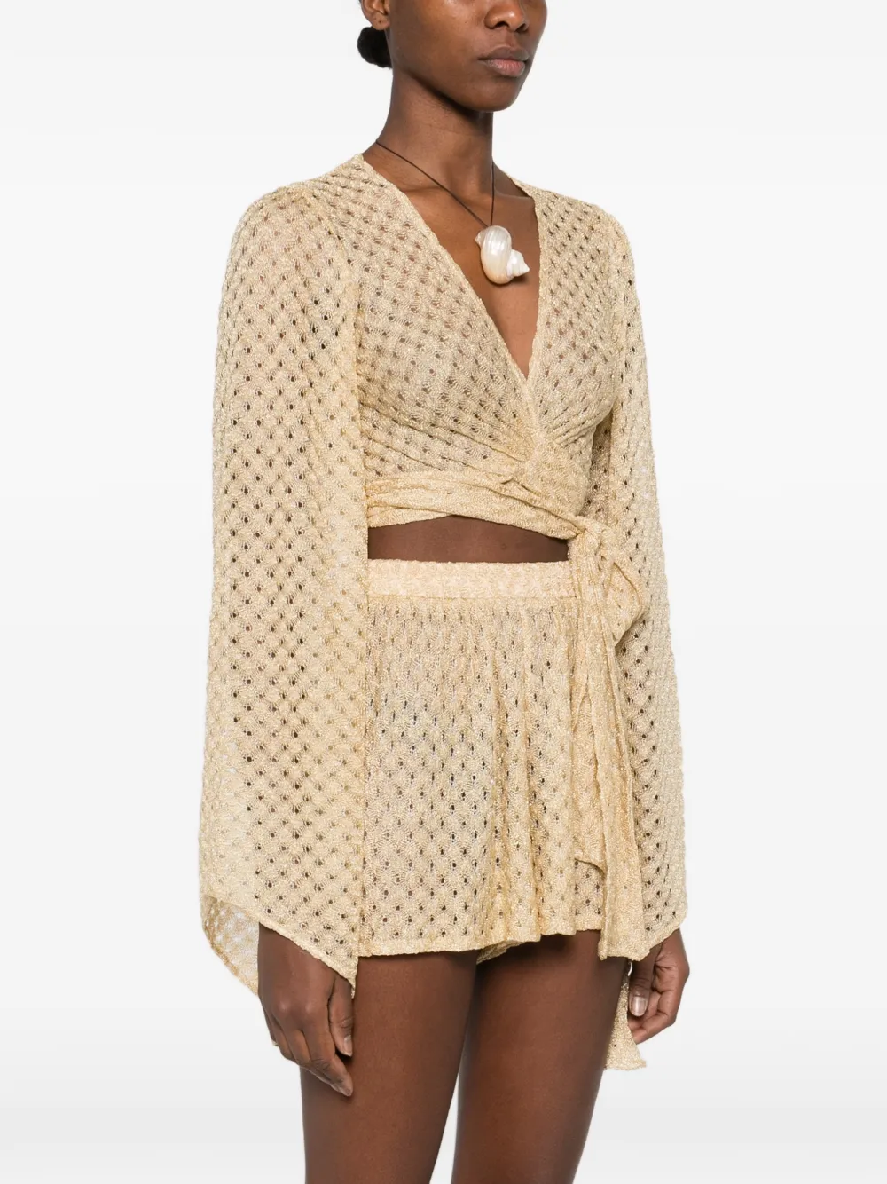  Missoni Tie-front Crop Top - Yellow 
