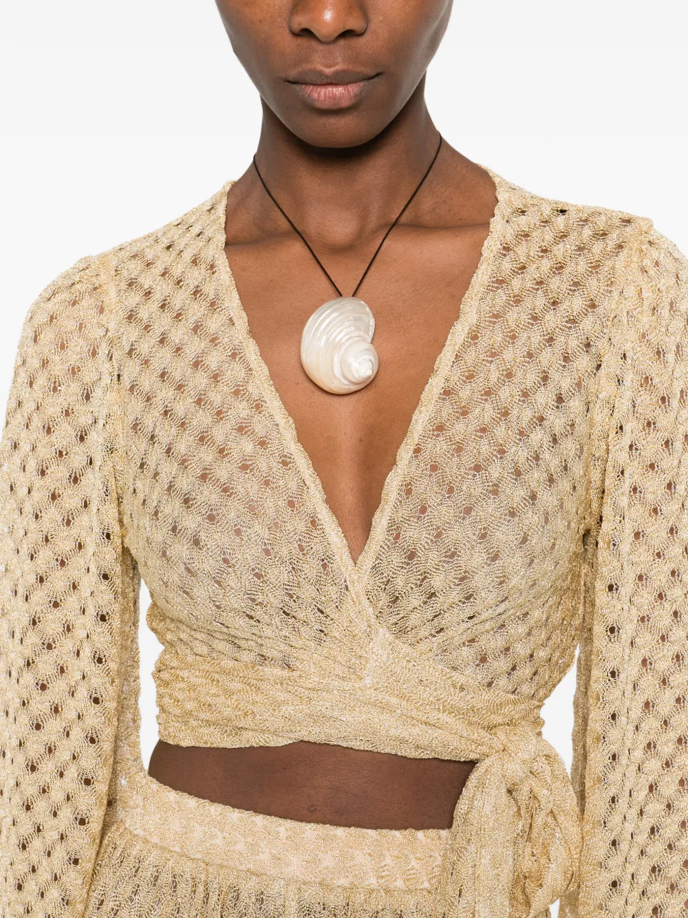 Missoni Cropped top met gestrikte voorkant Geel