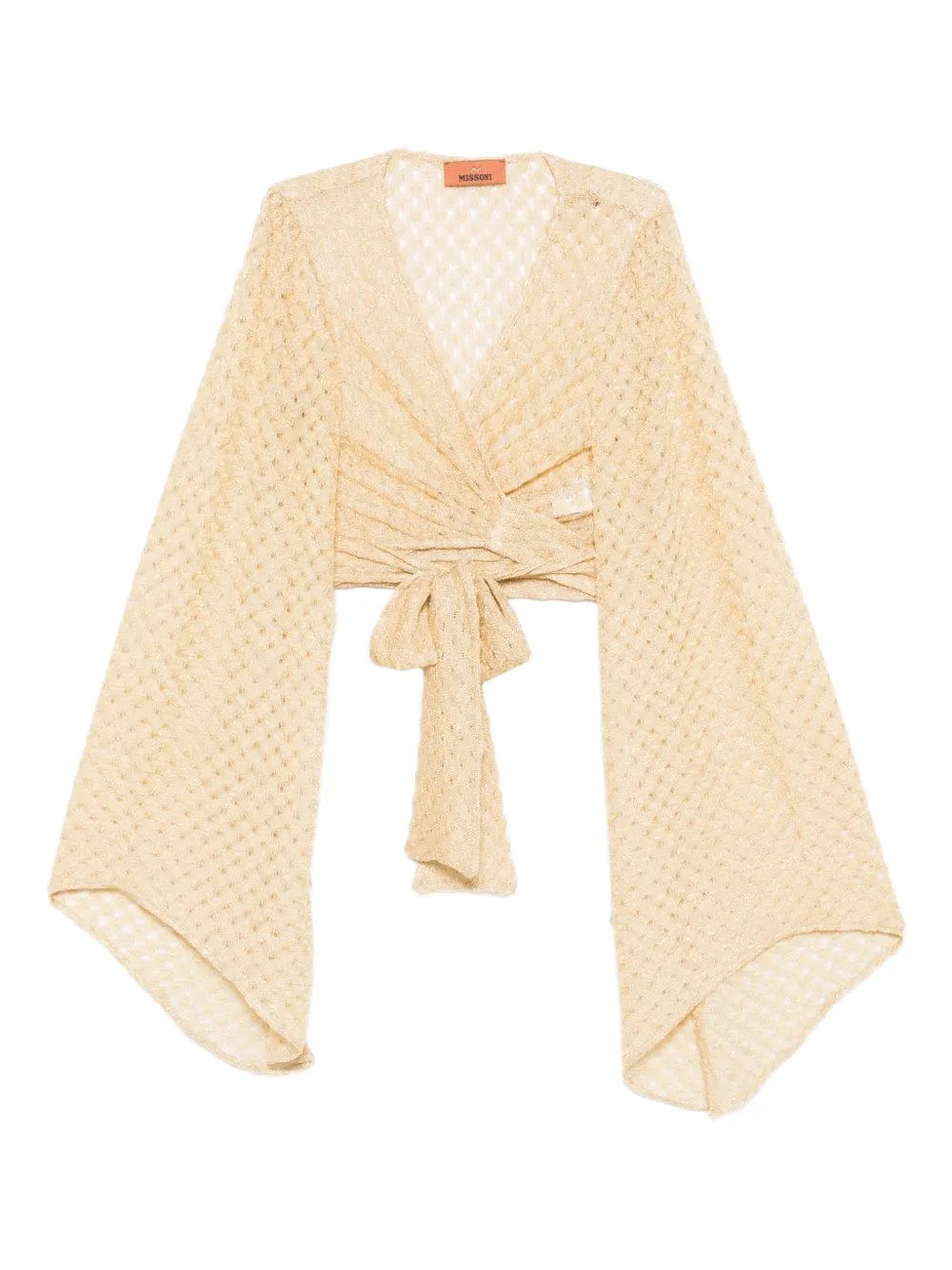 Missoni tie-front crop top - Giallo
