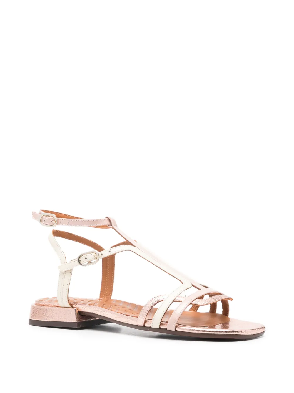 Chie Mihara strappy buckled flat sandals Roze