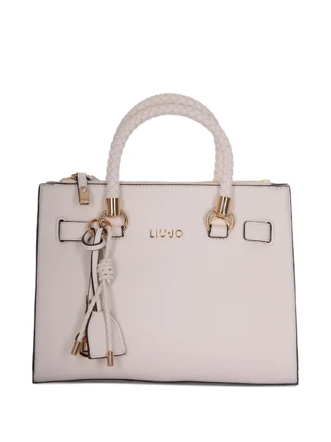 LIU JO braided-handle charm-detail tote bag