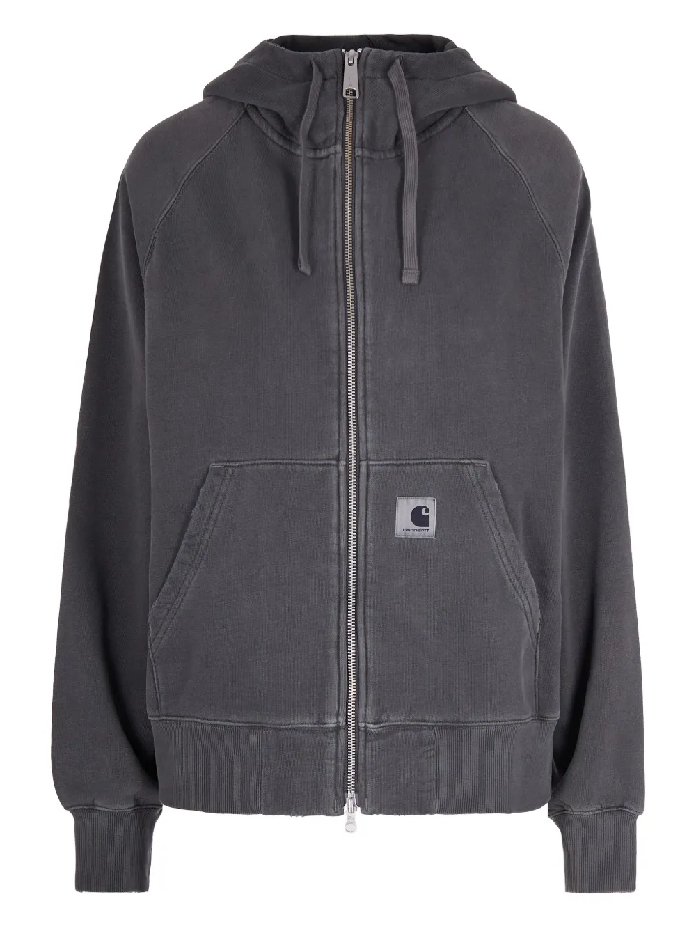 Carhartt Washed-out Zip-up Hoodie In Gray