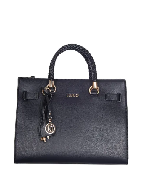 LIU JO braided-handle logo-detail tote bag