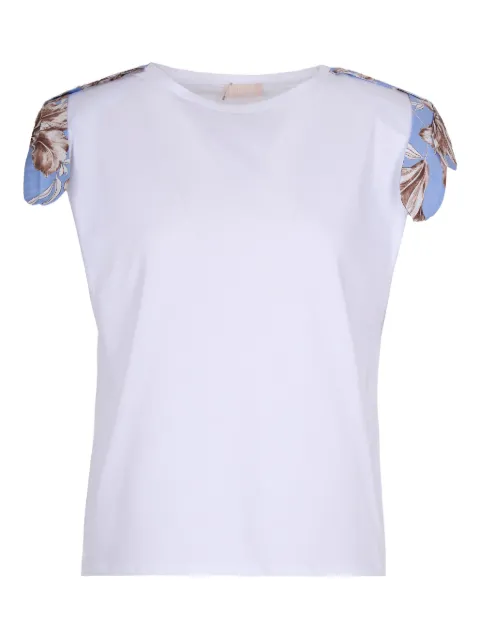 LIU JO floral-sleeve T-shirt