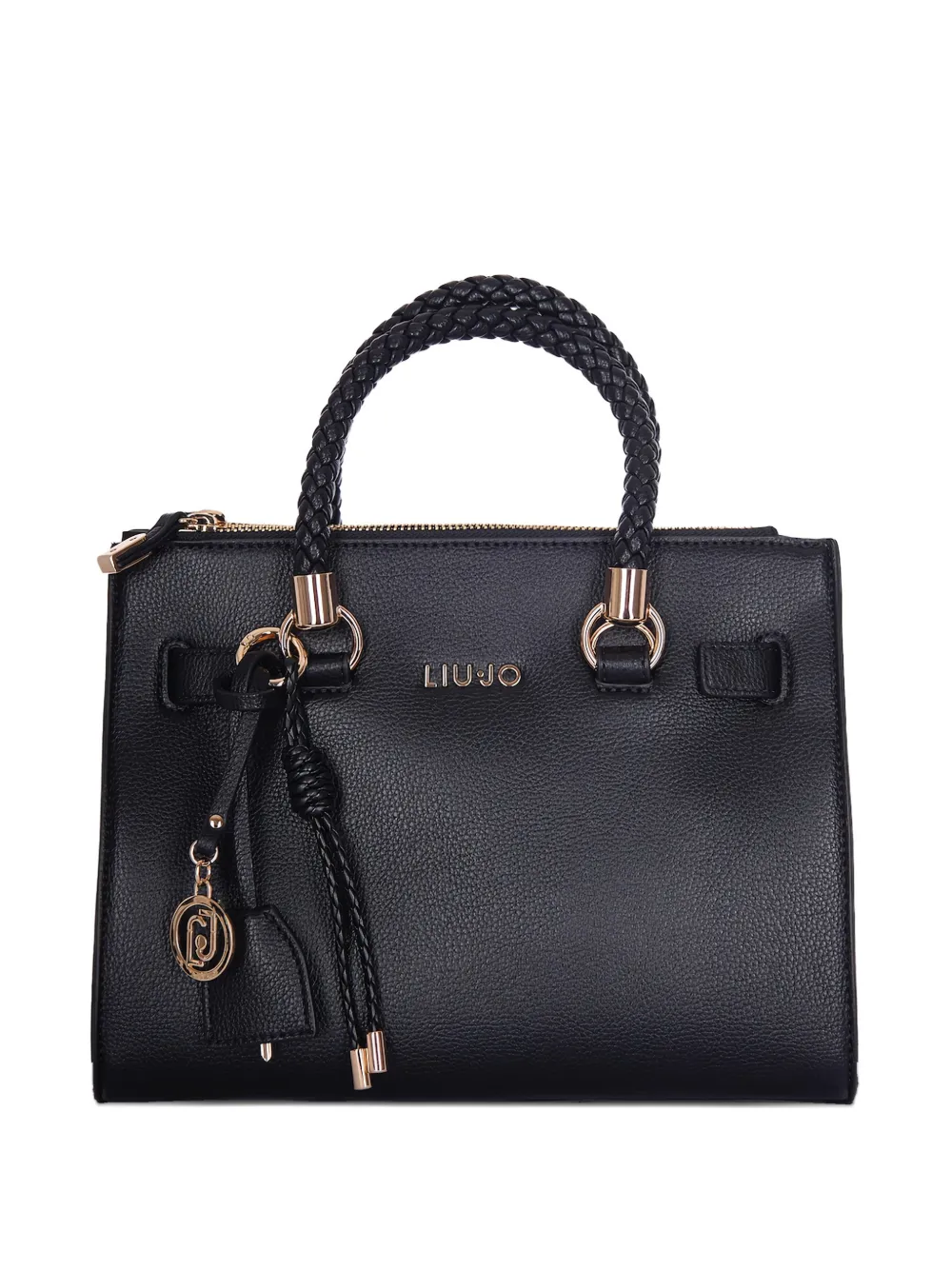 LIU JO medium braided-handle tote bag - Nero
