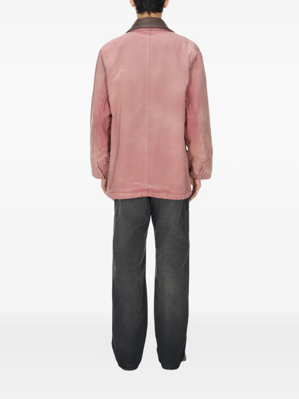 Auralee Contrasting-collar Jacket In Pink