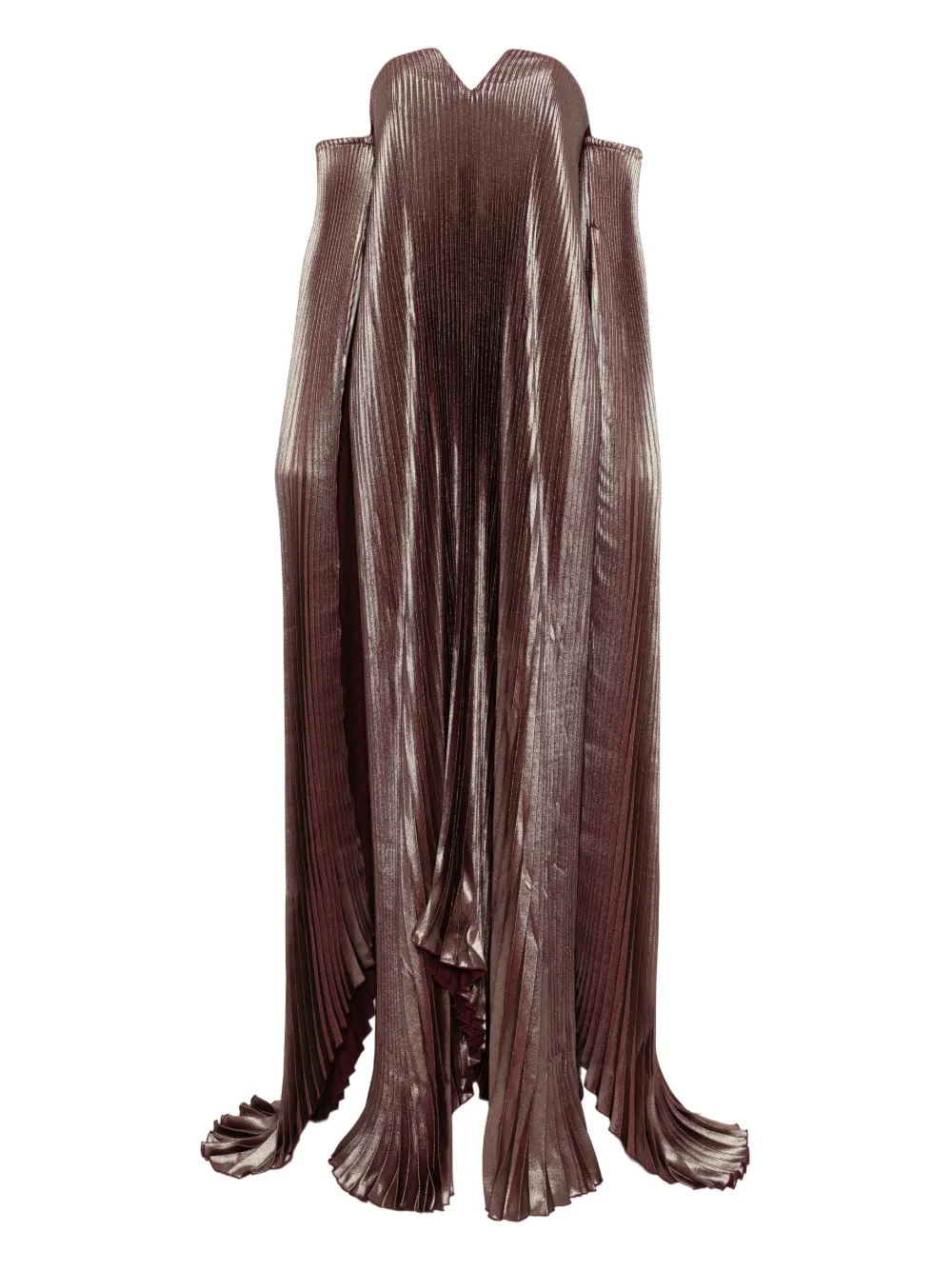 L'IDÉE pleated detachable-sleeves gown | Purple | Image 1