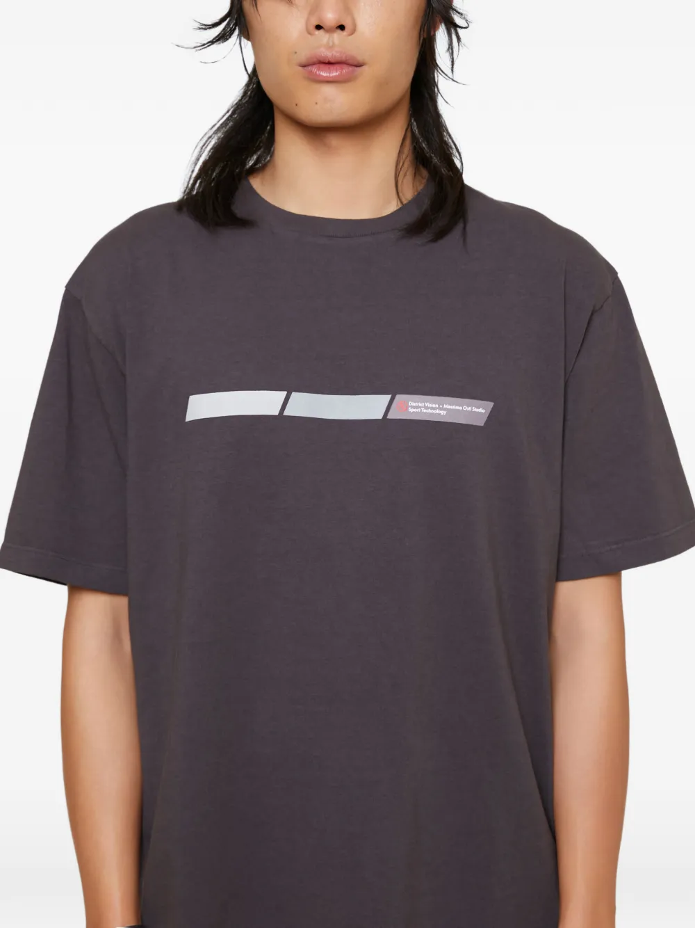 District Vision T-shirt met logodetail Grijs