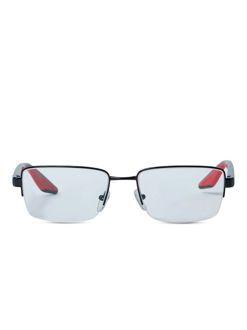 Prada Linea Rossa semi-rimless rectangle-frame glasses | ブラック | Image 1