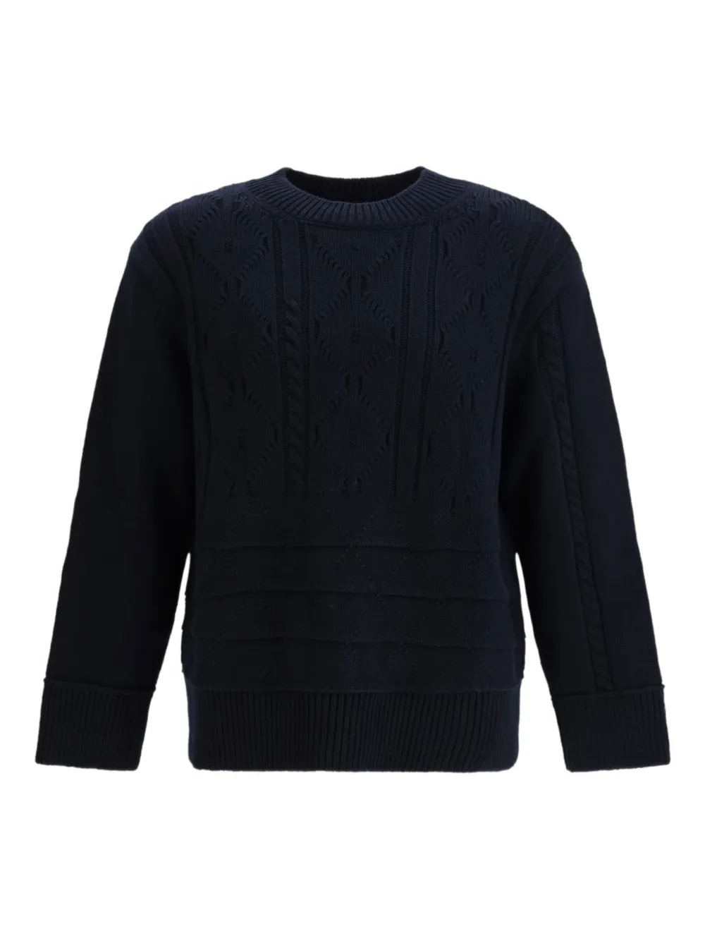 Namacheko Osterly cable-knit elbow-patch sweater - Blu