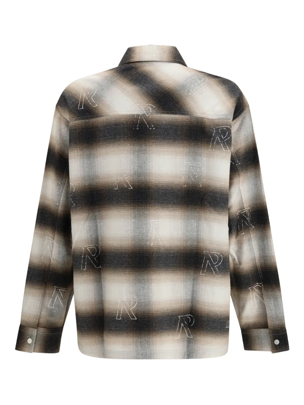 Represent initial-motif flannel shirt | Image 2