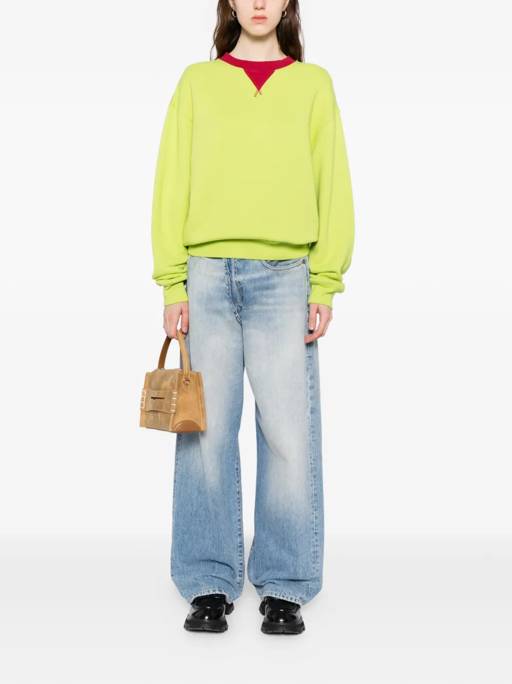 JW Anderson Sweater met contrasterende kraag Groen