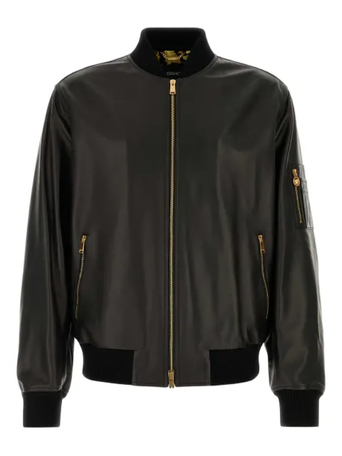 Versace leather bomber jacket