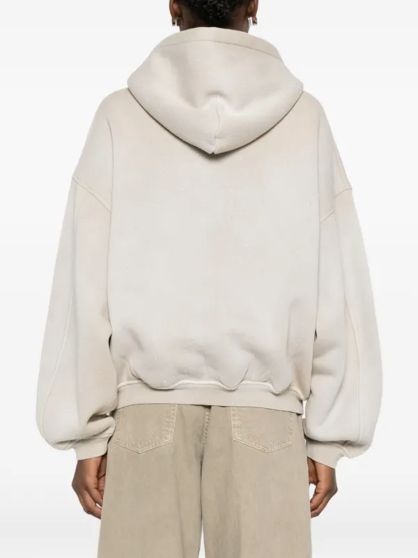 Alexander Wang Crystal Washed Terry Zip Hoodie | Neutrals | FARFETCH