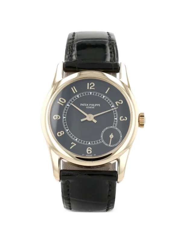 Patek Philippe Pre-owned 1994s Calatrava Arabic Numerals 33mm Watch in Black