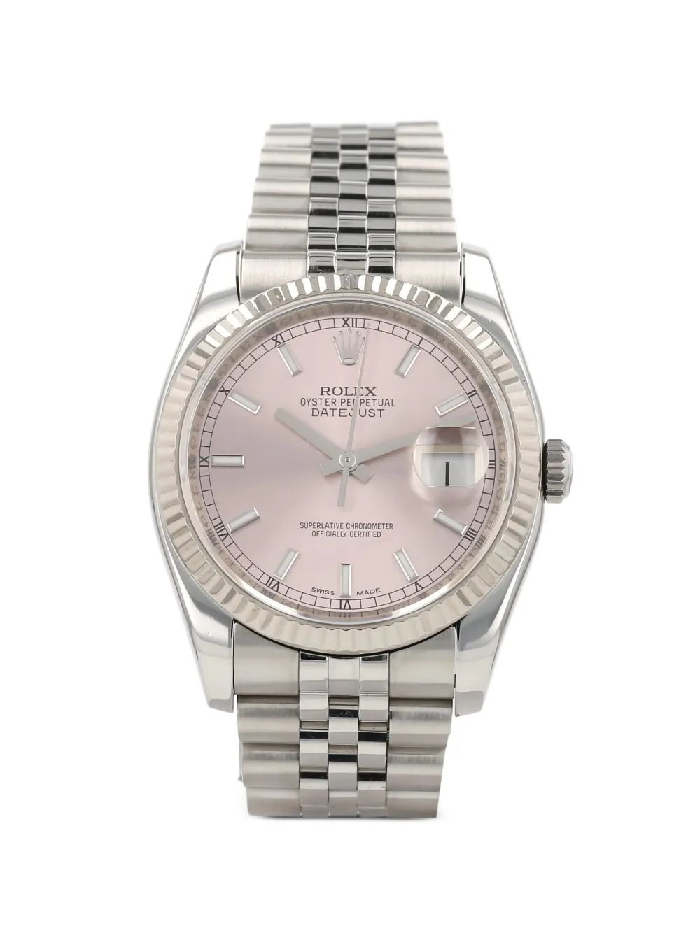 Rolex 2010s Datejust striated pink 36mm watch - Argento