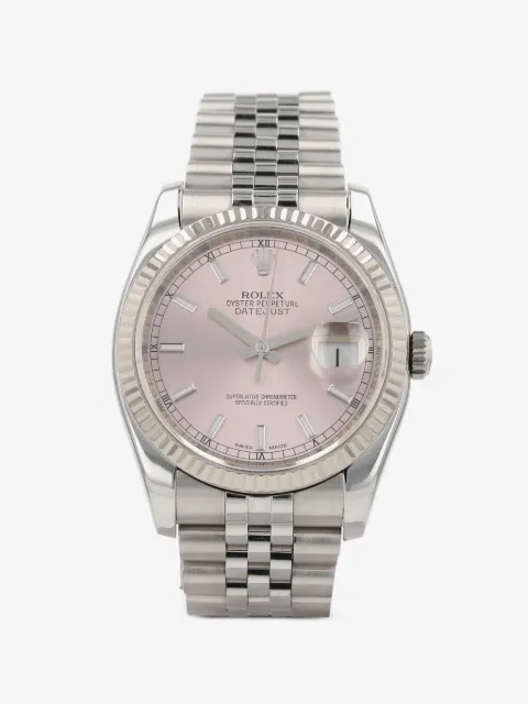 Rolex 2010s Datejust striated pink 36mm watch