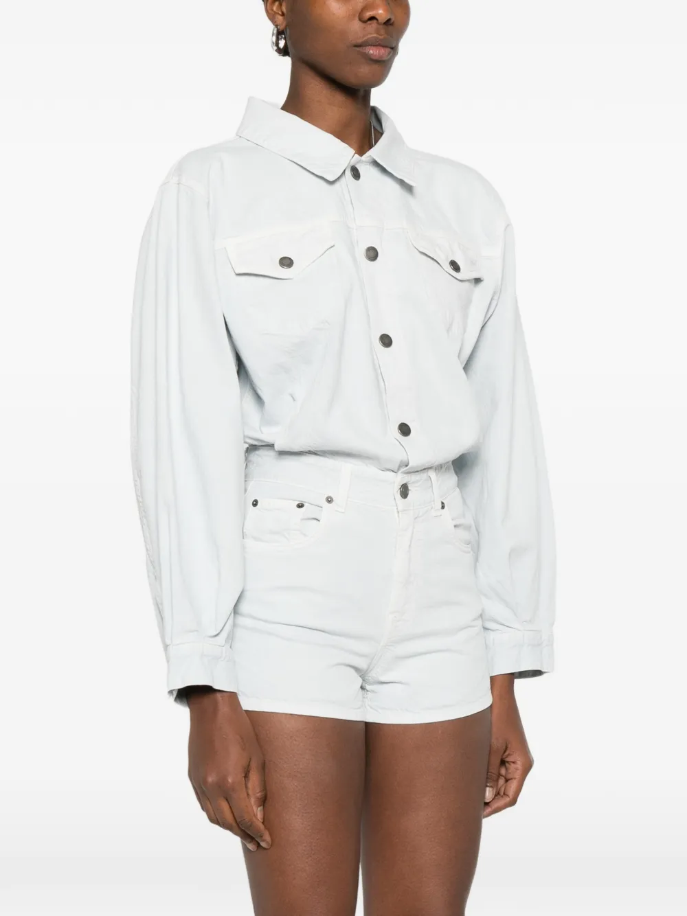  Haikure Button-fastening Playsuit - Blue 