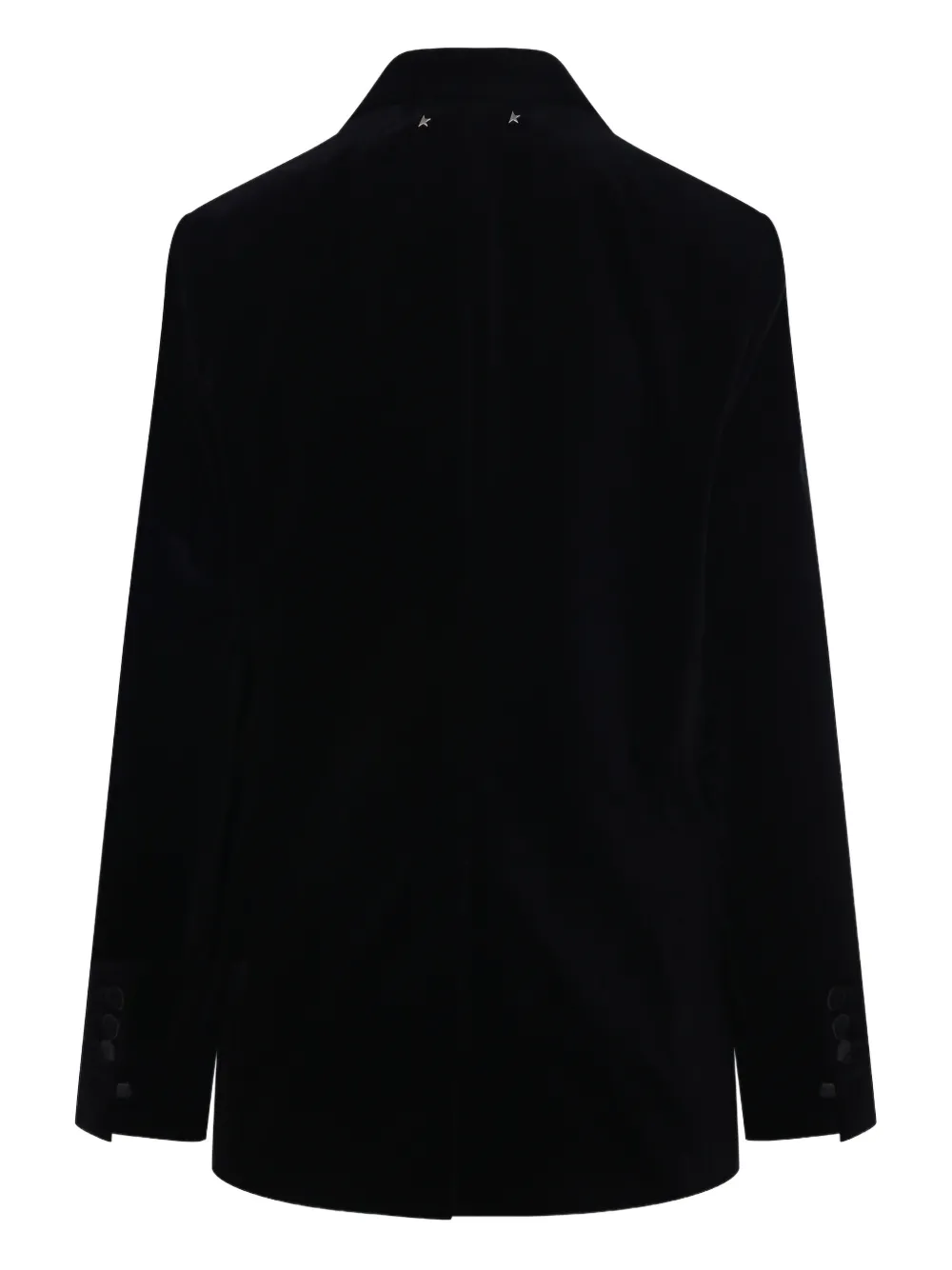 Golden Goose Velvet And Satin Double-breasted Blazer Jackets And Coats Black In Black
