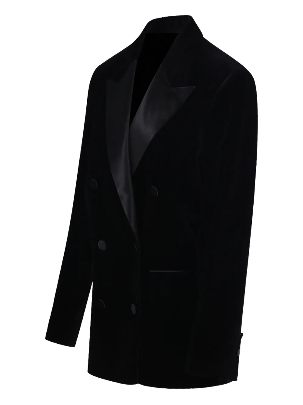 Golden Goose Velvet And Satin Double-breasted Blazer Jackets And Coats Black In Black