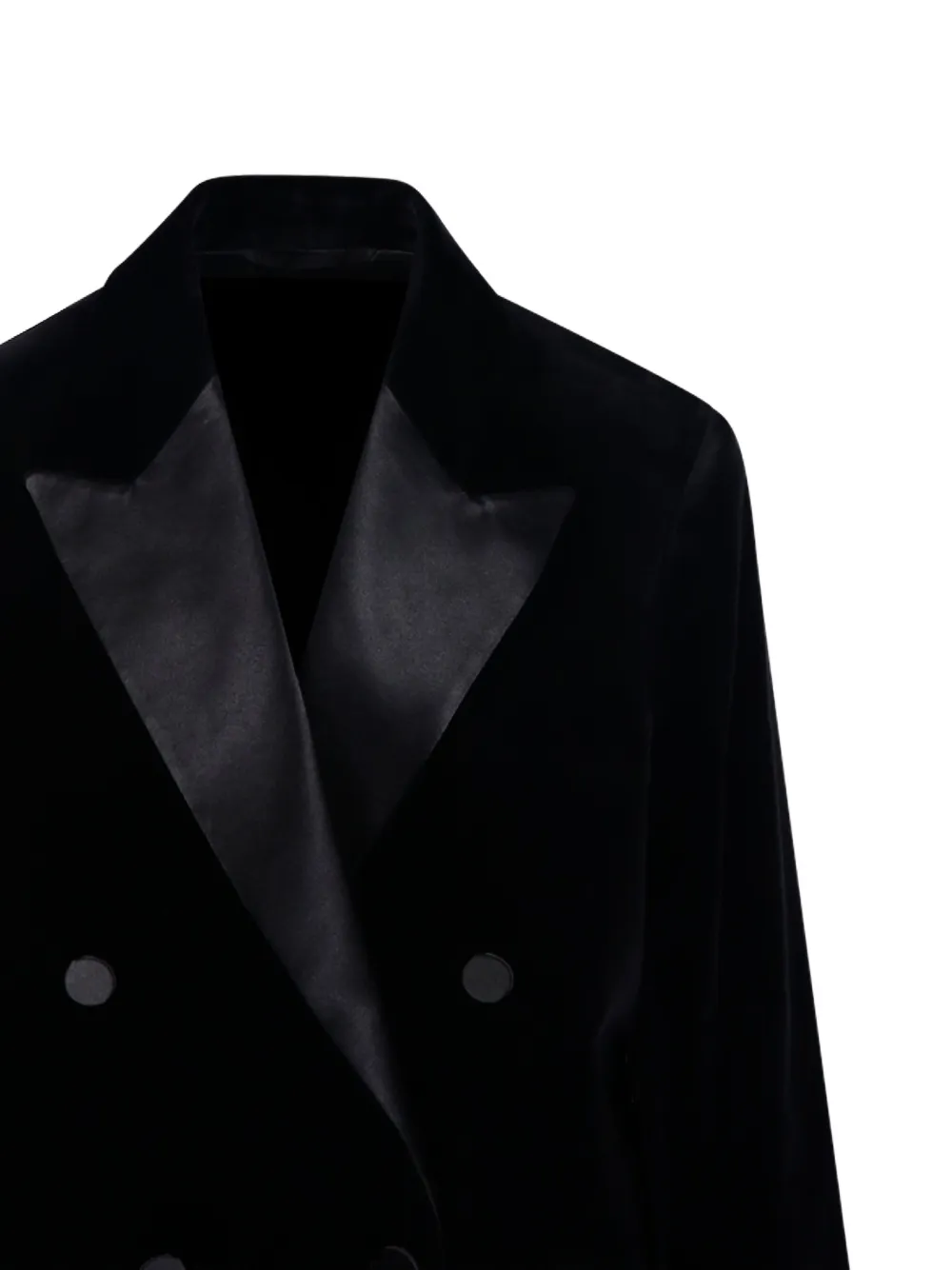 Golden Goose Velvet And Satin Double-breasted Blazer Jackets And Coats Black In Black