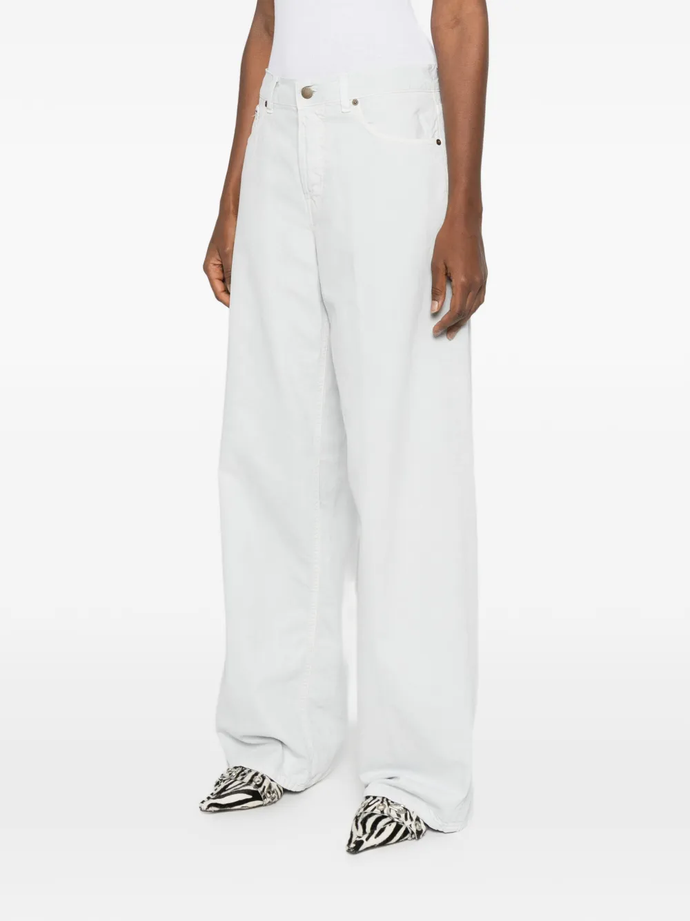  Haikure White Wide Trousers 