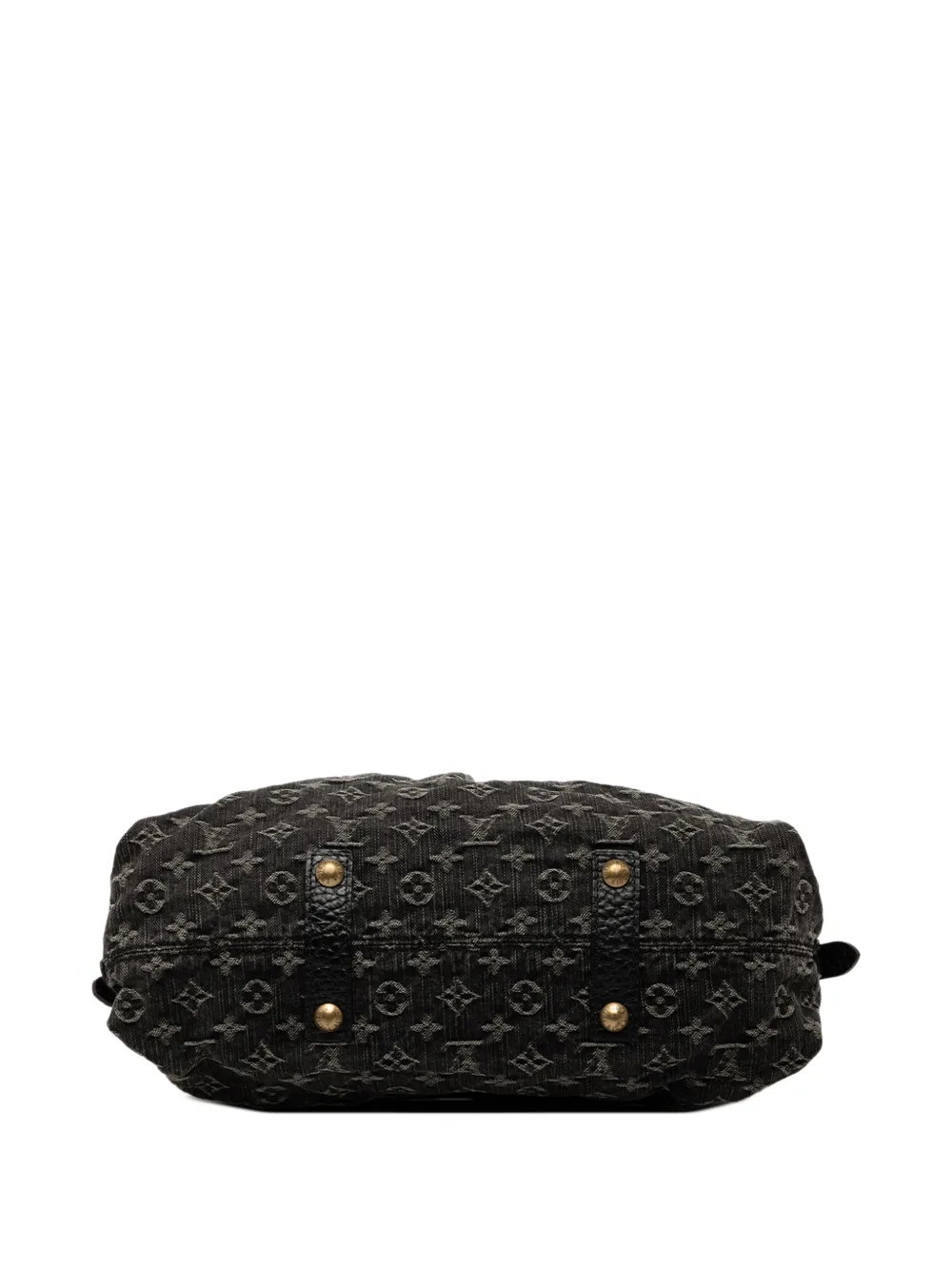 Pre-owned Louis Vuitton 2007 Monogram Denim Neo Cabby Mm Satchel In Black