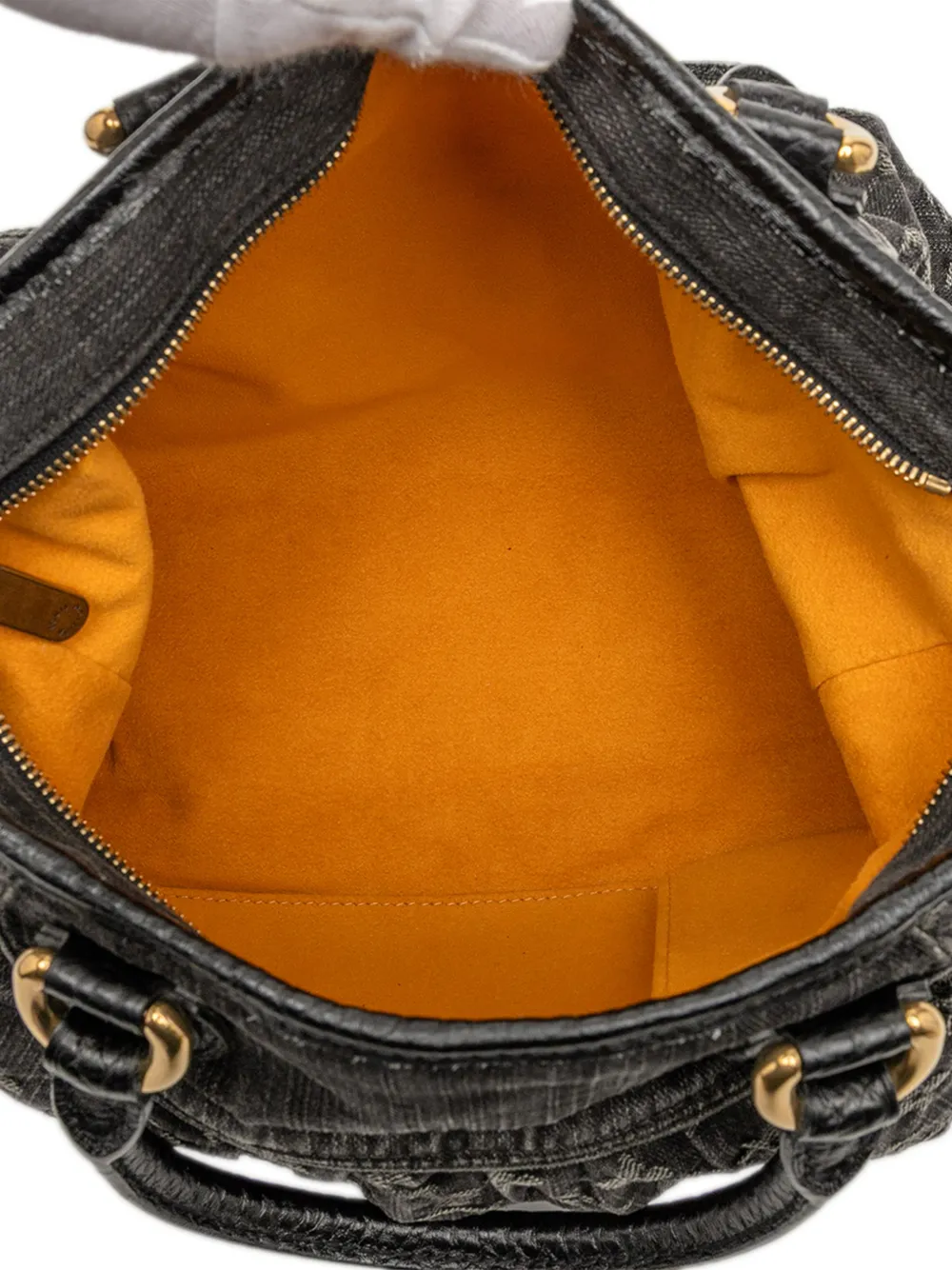 Pre-owned Louis Vuitton 2007 Monogram Denim Neo Cabby Mm Satchel In Black