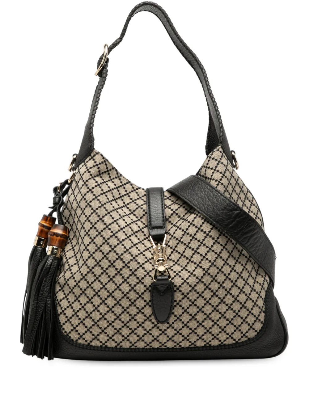 Gucci Pre-Owned Borsa a tracolla Diamante New Jackie media in tela 2016-2025 - Marrone