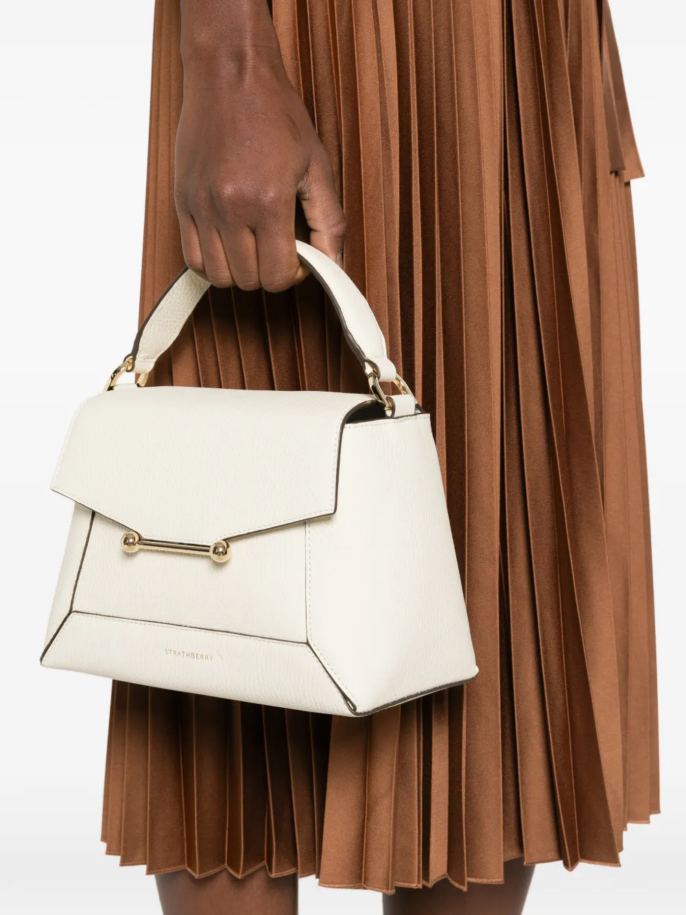 Strathberry nano Mosaic tote bag - Beige