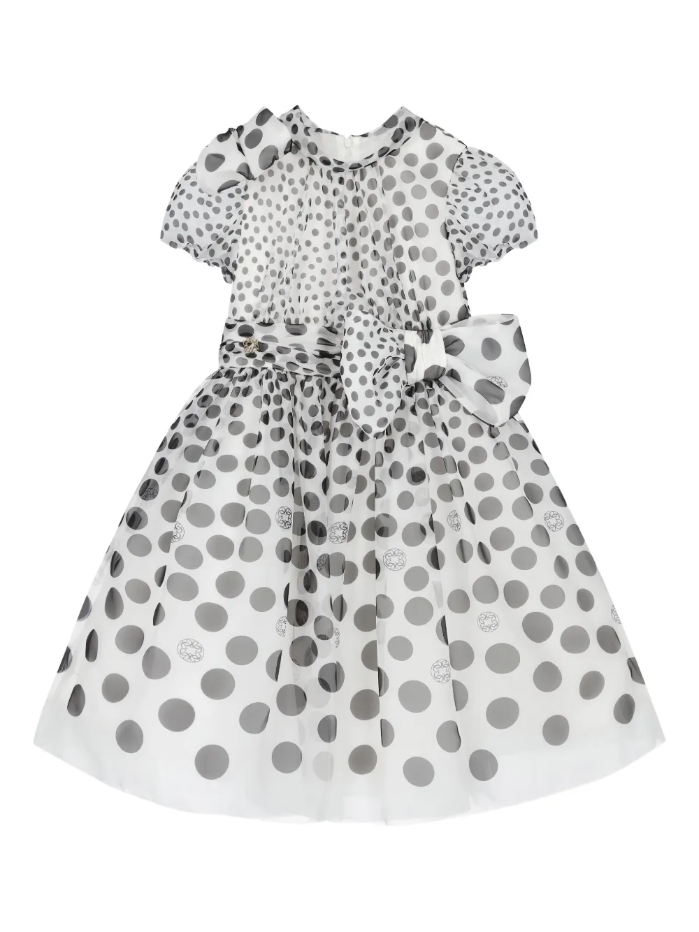 ELIE SAAB JUNIOR polka-dot bow-detail dress - Bianco