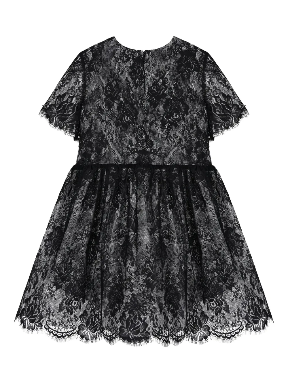 Elie Saab Junior Floral-pattern Lace Dress In Black
