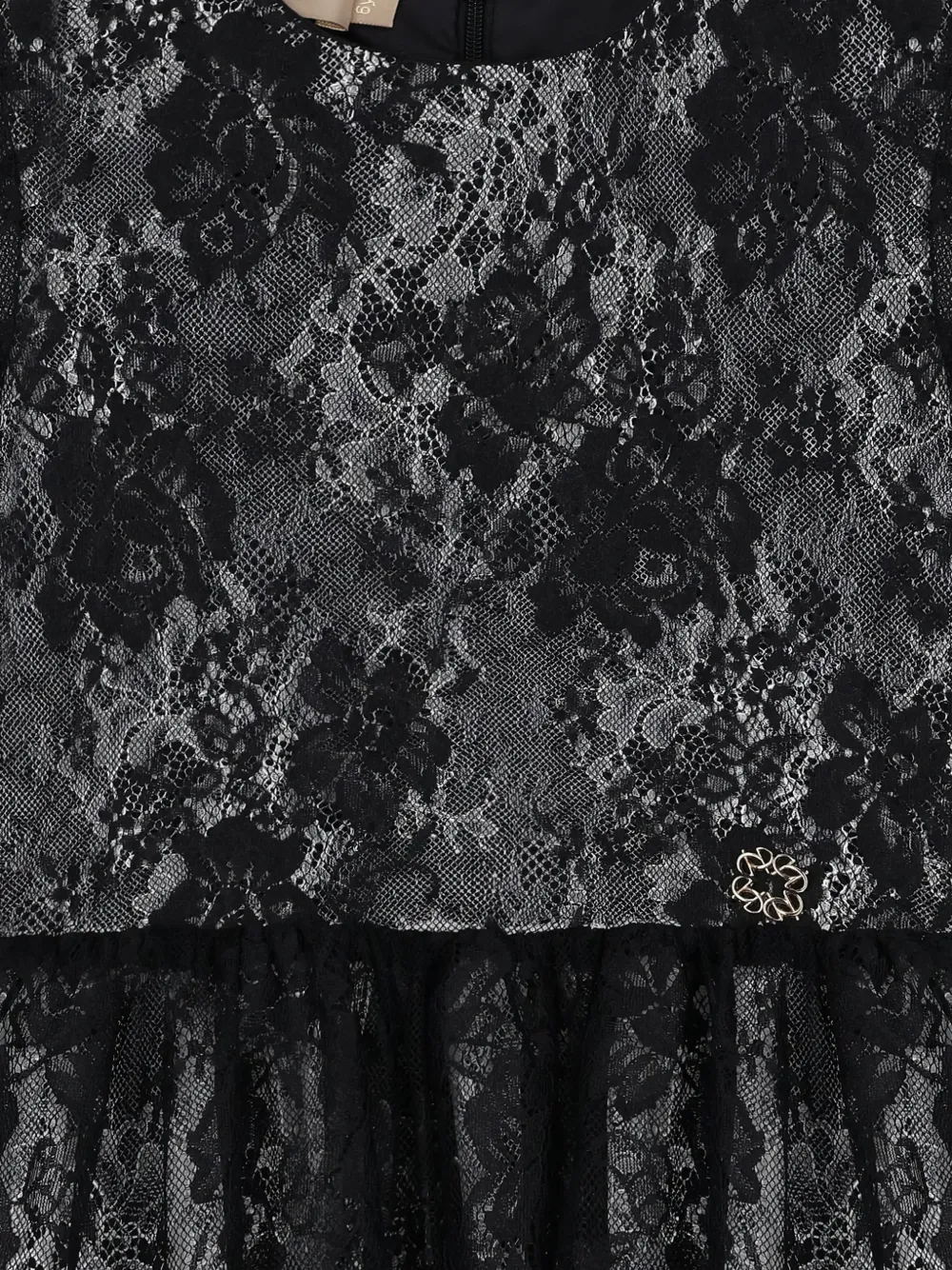 Elie Saab Junior Floral-pattern Lace Dress In Black