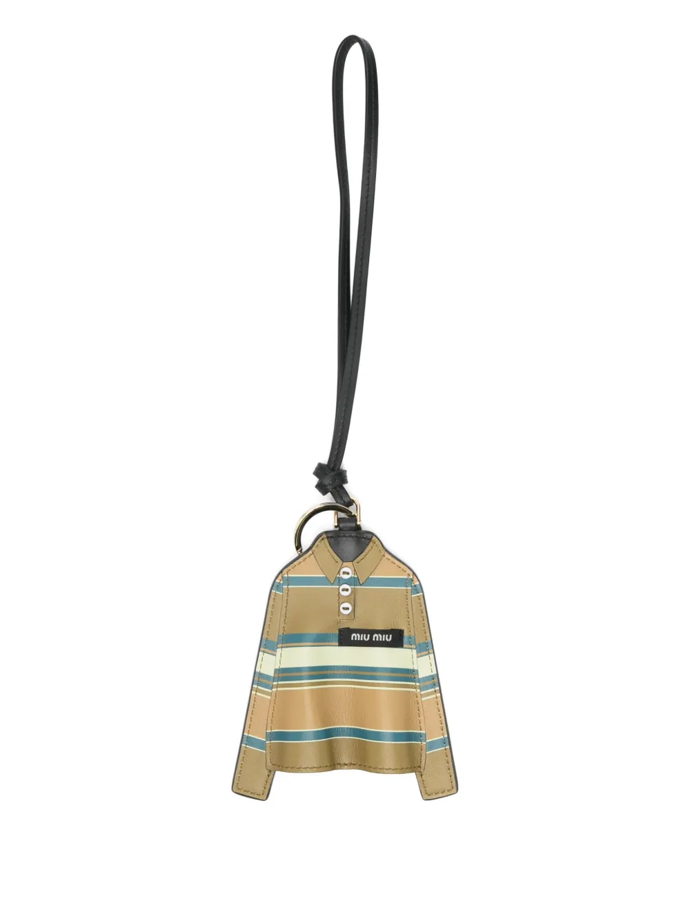 Miu Miu striped shirt keyring - Marrone