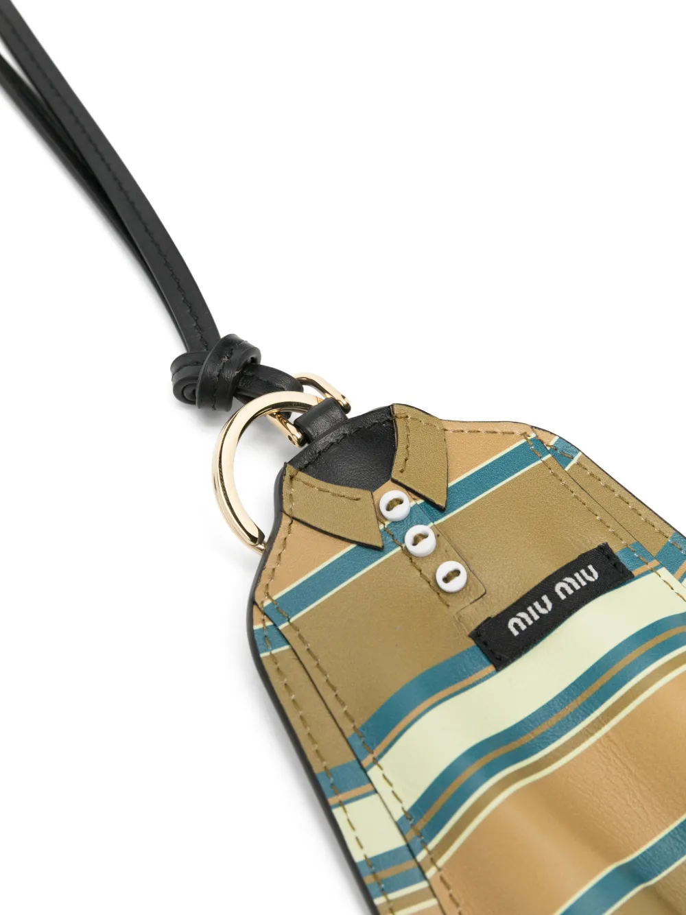 Miu Sleutelhanger met gestreept shirt Bruin