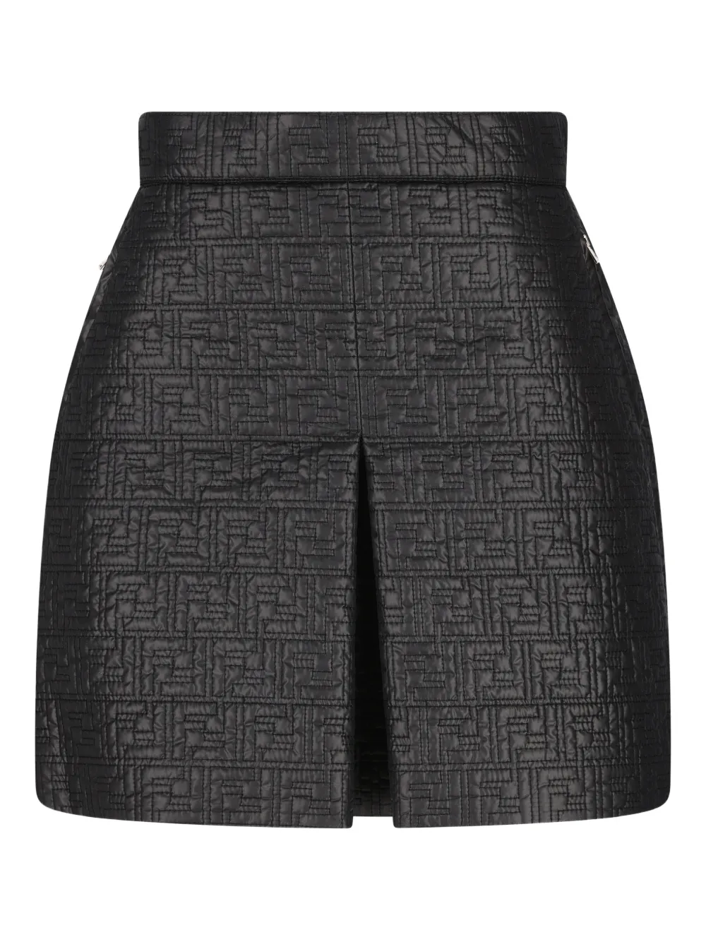 Fendi Logo-pattern Quilted Short Skirt In Black