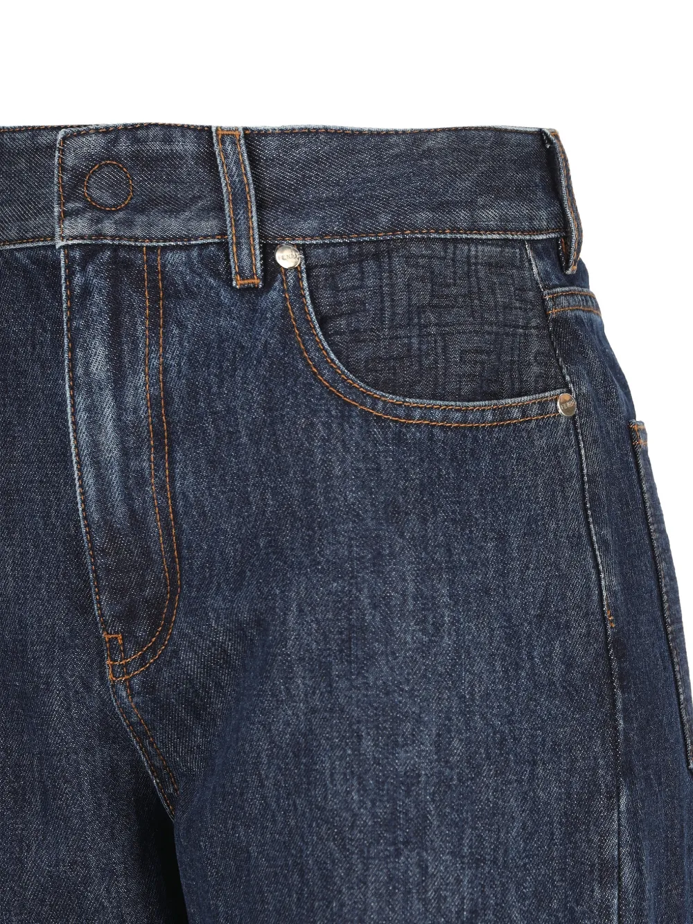 Fendi High-waisted And Straight Leg Five-pocket Jeans Clothing In Blue