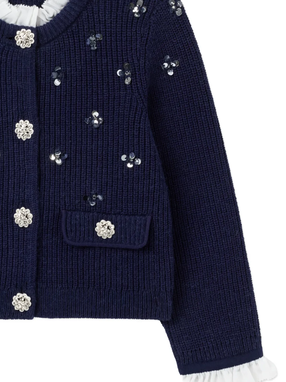 Self-Portrait Kids Vest met pailletten Blauw