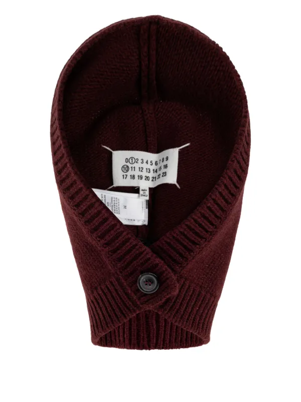 Maison Margiela Button Balaclava Hat | Red | FARFETCH SG