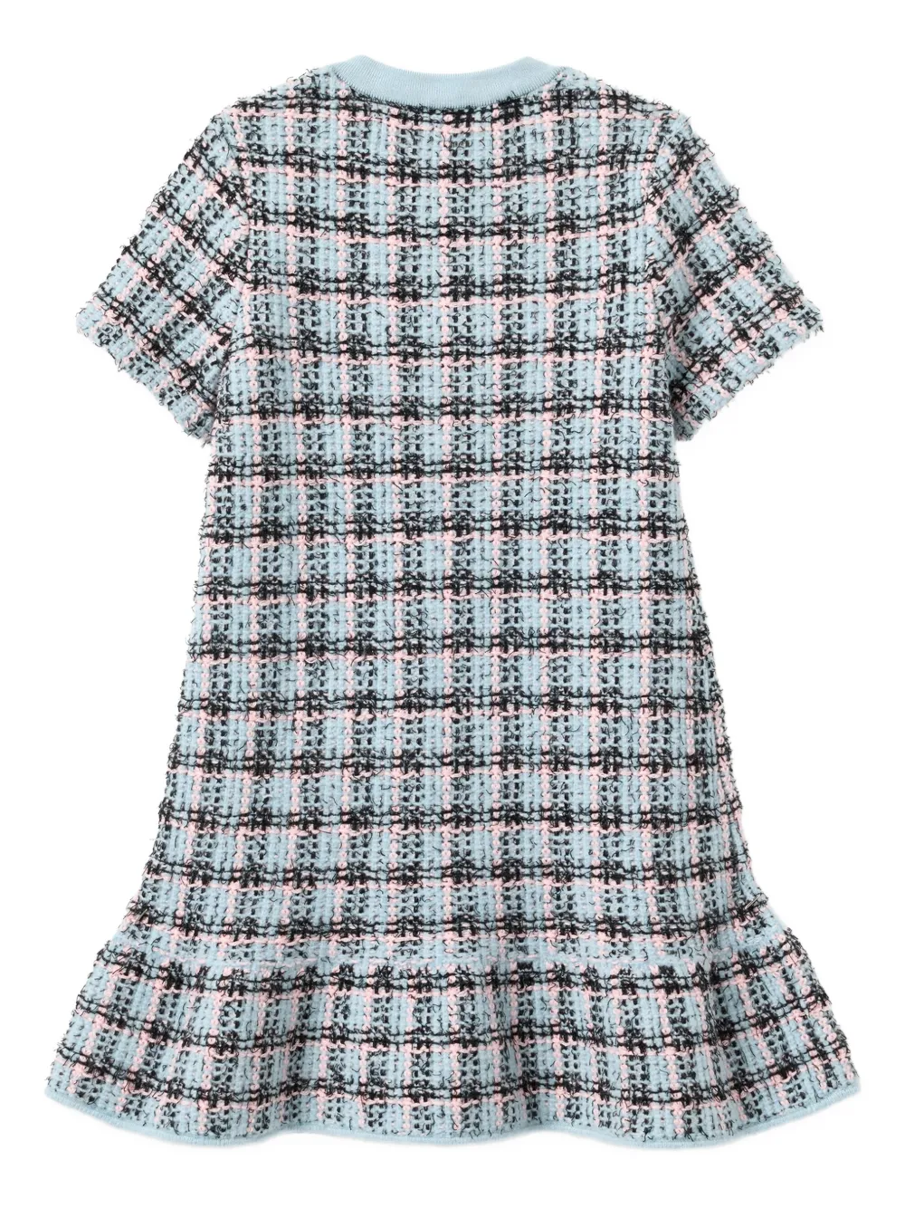 Self-Portrait Kids Geruite jurk verfraaid met stras Blauw