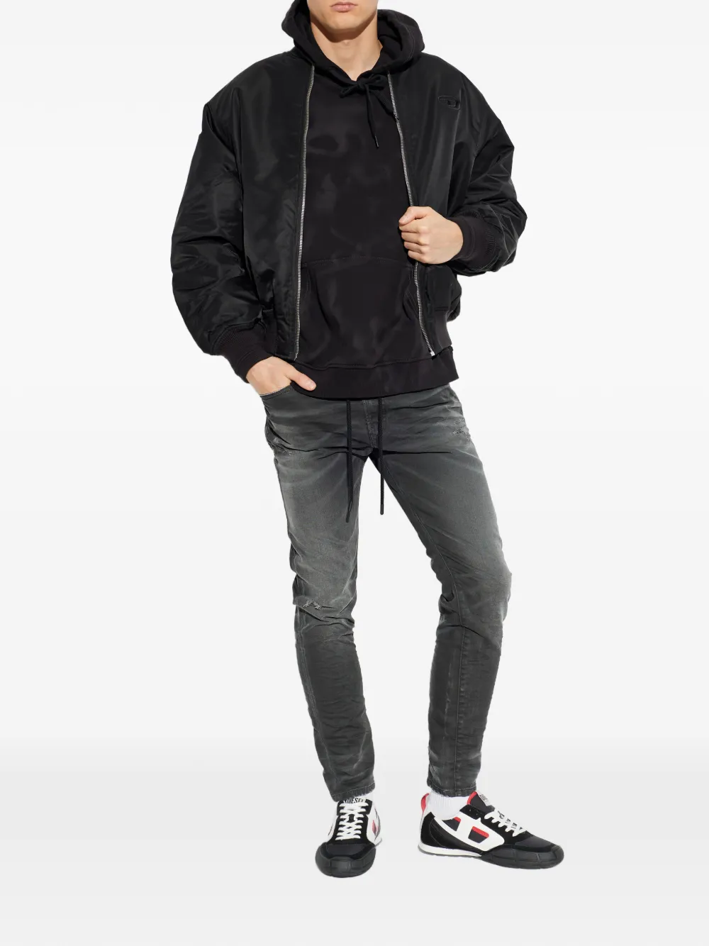 Diesel drawstring-waist skinny jeans - Grijs