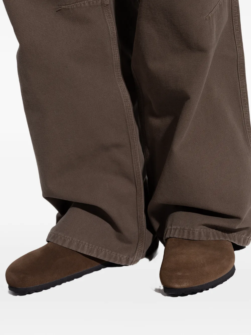 Birkenstock Boston suède sandalen Bruin