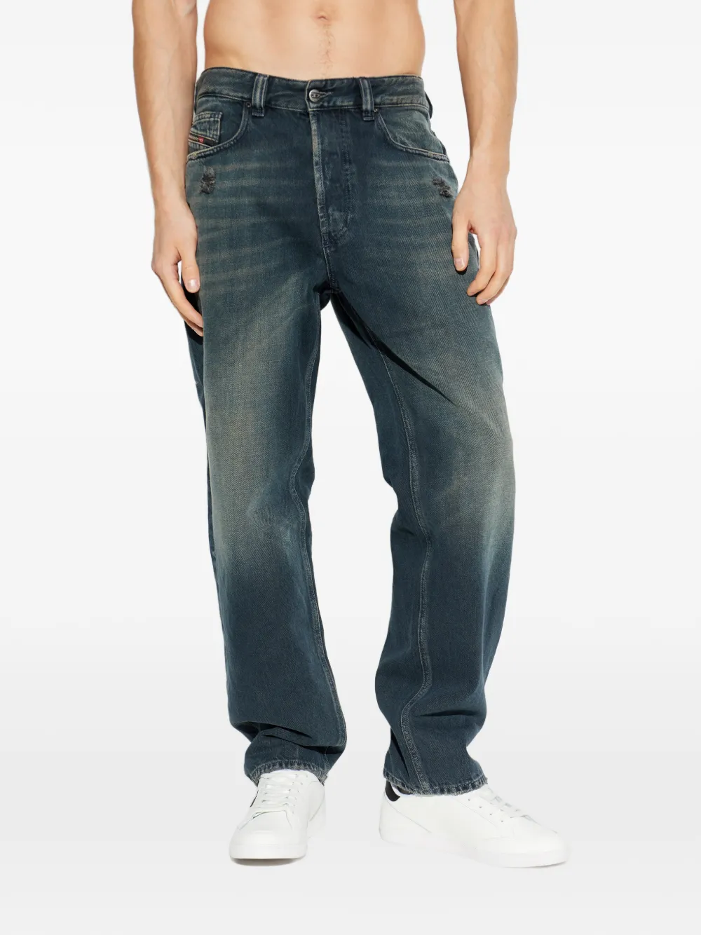 Diesel D-Macs gerafelde jeans Blauw