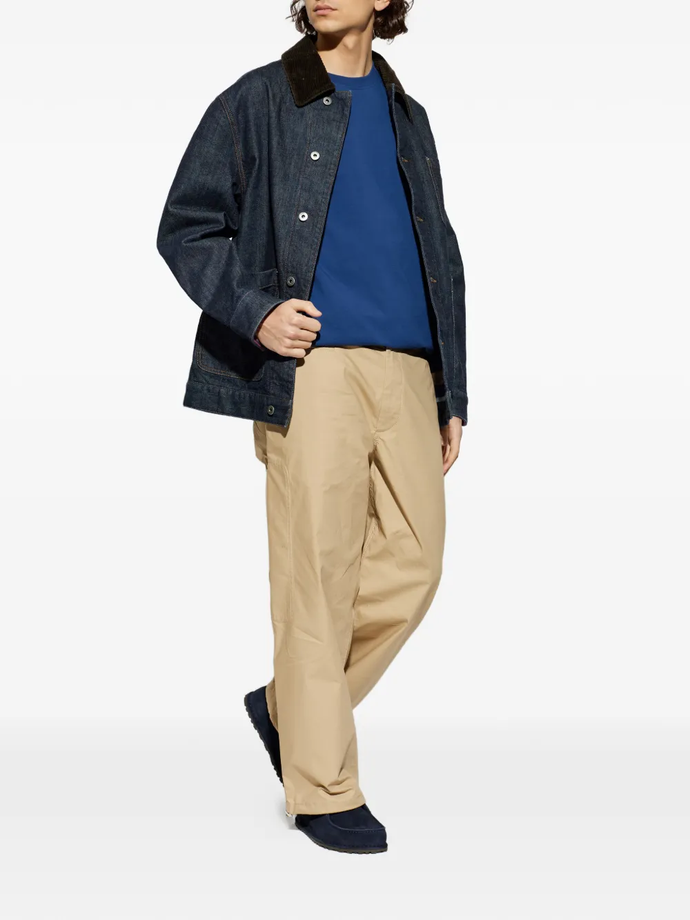 Moschino logo-embroidered T-shirt - Blauw