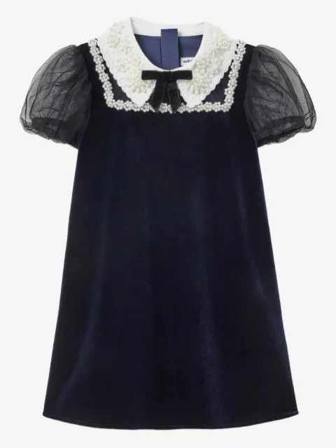 Self-Portrait Kids bow-detail faux-pearl dress